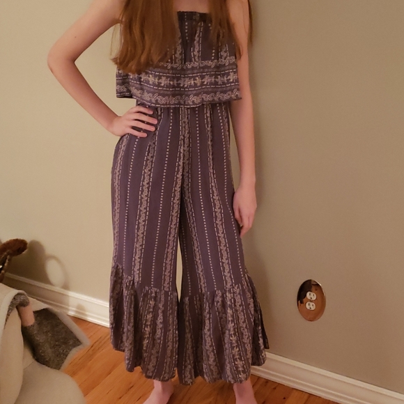 Japna Pants - Boho Wide Leg Strapless Jumpsuit